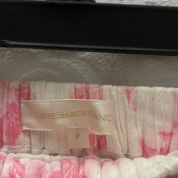 LoveShackFancy Cove Mini Skirt Pink White Bouquet Floral Print Lace - Size P - Picture 3 of 3